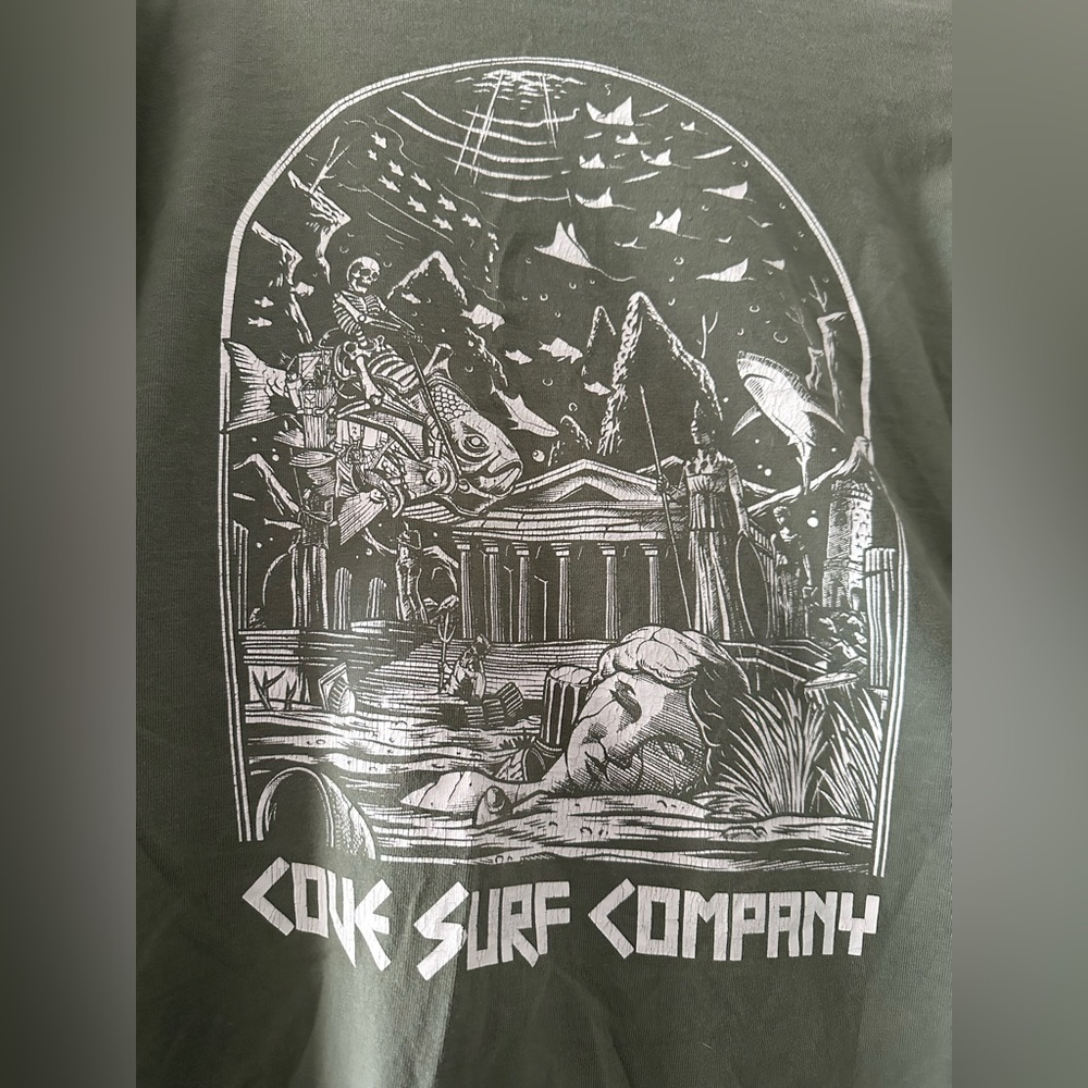 Men’s Cove Surf Company Green Short Sleeve Tee, Size:L
